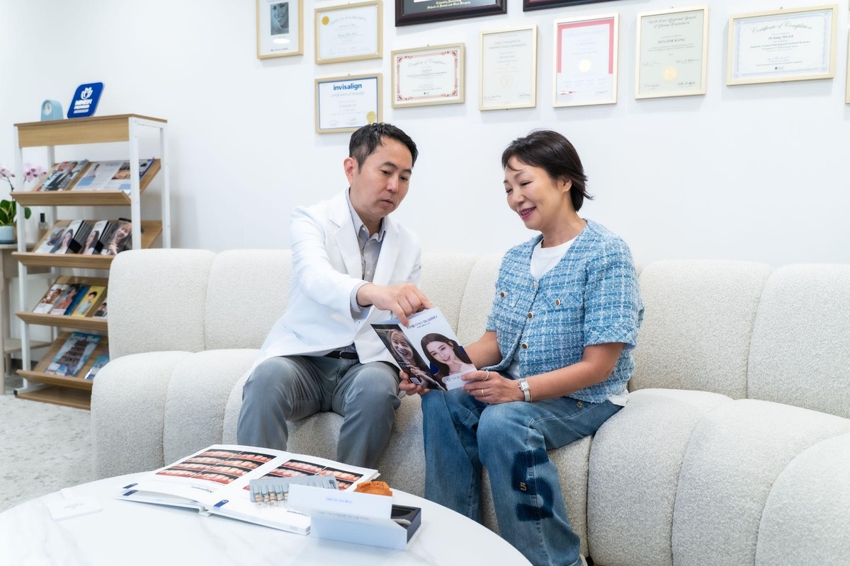 Shade matching for porcelain veneers at a dental clinic in Singapore