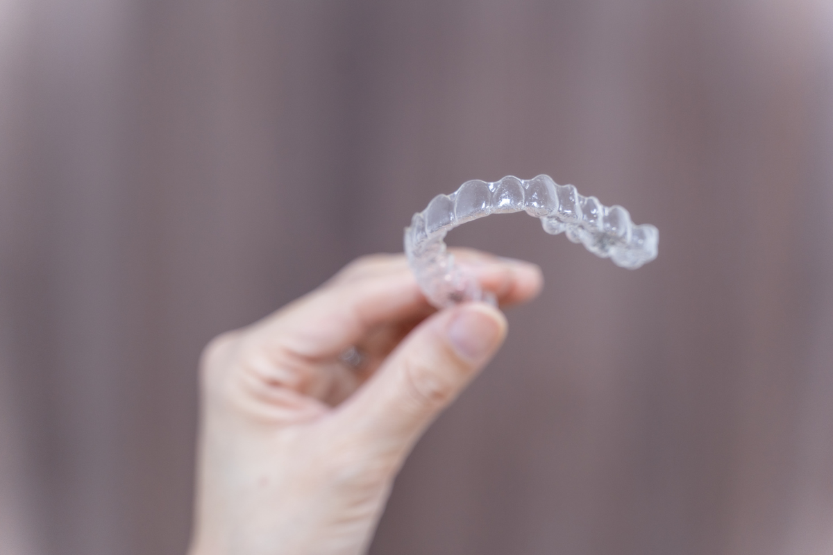 Clear aligner used for adult teeth straightening in Singapore